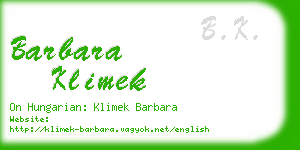 barbara klimek business card